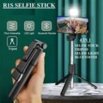 R1s Bluetooth Selfie Sticks with Remote and Selfie Light 3-in-1 Multifunctional Selfie Stick Tripod Stand Mobile Stand Compatible with All Phones 360? Rotation Long Selfie Stick with LED Fill Light - Image 4