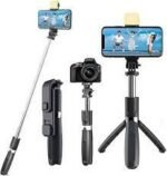 R1s Bluetooth Selfie Sticks with Remote and Selfie Light 3-in-1 Multifunctional Selfie Stick Tripod Stand Mobile Stand Compatible with All Phones 360? Rotation Long Selfie Stick with LED Fill Light